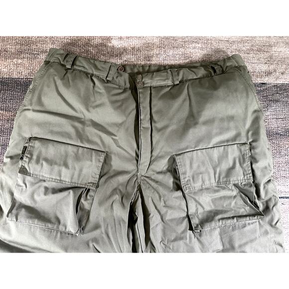 VTG Cabelas Hunting Pants Goose Down Fill Puffer Cargo Brown Mens Sz 3XL 80s 70s - Picture 2 of 8